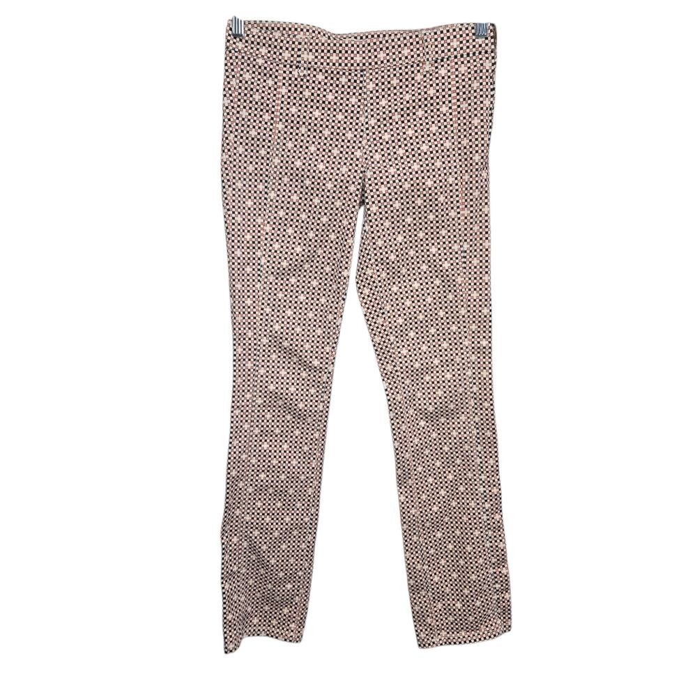 Tory Burch Kaine Desert Sand Geometric Print Straight Ankle Pants Size 27
